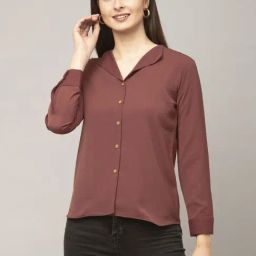 SELVIA Brown Regular Fit Shirt-picture-43