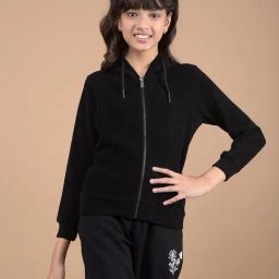 Crimsoune Club Girls Black Jacquard Full Sleeves Sweatshirt-image-36