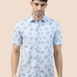 The Formal Club Blue Comfort Fit Printed Shirt-picture-24