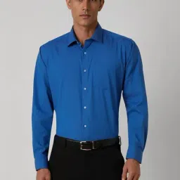 Van Heusen Blue Cotton Regular Fit Self Pattern Shirt-image-51