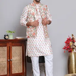 Jompers Floral Printed Regular Straight Kurta with Pyjamas-image-87