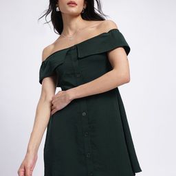glitchez Cuddle Core Smocked Back Off-Shoulder Mini A-Line Dress-image-25