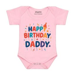 Arvesa Papa First Birthday With Me Printed Bodusuit-image-88