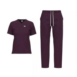 Numode Classic Surgeon Scrub Suit with 5 Pockets Poly Viscose Wine Half Sleeve for Women Size XL, NM10022-image-9