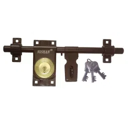 Nishan Solid Iron Aldrop Rod Lock with Clasp 27.94 cm (11 inch) 6 Lever With 3 Keys-image-72