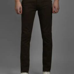 Louis Philippe Brown Cotton Slim Fit Jeans-picture-11