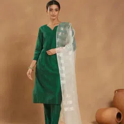 Fabindia White Solid Dupatta-picture-38