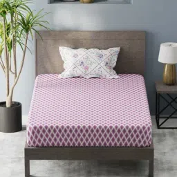 KOPA Purple Microfibre Geometric 192 TC Single Bedsheet with 1 Pillow Cover-image-18