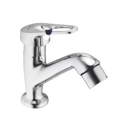 Jabra High Neck Pillar Cock Dezo Series Brass Chrome Finish Deck Mount Silver-image-73