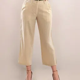 Zink London Off White Fitted Trousers-picture-1