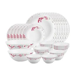 Larah by Borosil Elegant White Opalware 6 Pieces Dinner Set-9