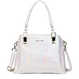 PELLE LUXUR White Animal Effect Medium Satchel-27