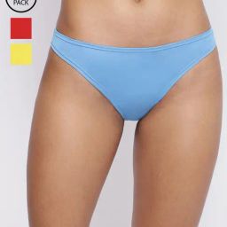 La Intimo Multicolored Comfort Fit Panties - Pack Of 3-image-80