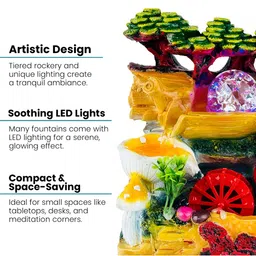 Go Hooked Polyresin Waterfall Fountain with LED Lights & Adjustable Speed Control image 2