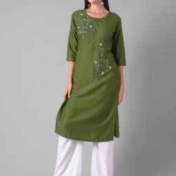 Dollar Missy Green Embroidered Straight Kurta-image-72