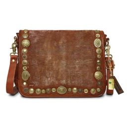 Art N Vintage Silvia Cognac Leather Embellished Medium Sling Handbag-picture-35