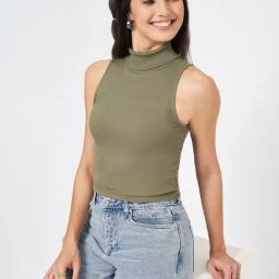 People by Pantaloons Green Solid Tank Top-picture-20