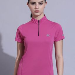 HRX by Hrithik Roshan Women Mandarin Collar Slim Fit T-shirt-39