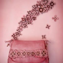 Art N Vintage Roseate Rose Pink Leather Floral Medium Sling Handbag-10