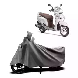 Auto Pearl Two Wheeler Cover with Bag for Honda Aviator, Silver-image-45