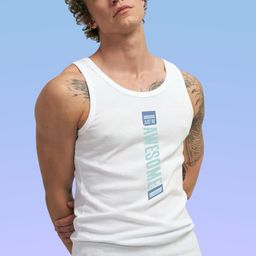 Uniplanet store Printed Cotton Innerwear Vests UVM-AWESOME-LYF-WHT-S image 4