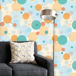ArtzFolio Printed UV-Resistant Anti-Bacterial Abstract CirclesPeel & Stick Wallpaper-image-67