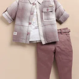 LITTLE COLLARS Boys Checked Shirt with Trousers-image-53