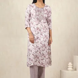 Soch Women Floral Printed Regular Kurta with Trousers-image-14