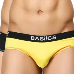 BASIICS by La Intimo Yellow & Black Printed Briefs (Pack of 2)-picture-42
