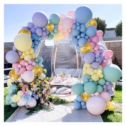 Chocozone Macron Balloons Birthday Decoration Items Pack of 142 - Multicolor-37