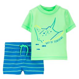 Carter's Half Sleeves Two Piece Swimsuit With Fish Print - Multicolor-image-29