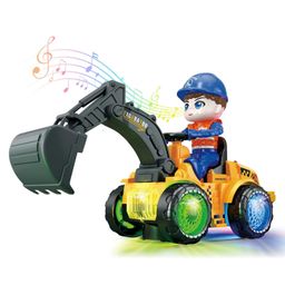 Sanjary battery operated Bulldozer Construction Truck with Electric Universal Wheel, Sound& Light Toy for kids -Color May Vary-16