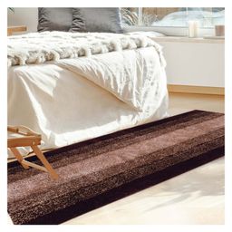 Kuber Industries Shaggy CarpetPolyester Bedside Runner,Soft Rug For Hall,Offices,Kitchens,Bedroom,Floor Home Décor,5 x 2 Ft.(Brown,-25