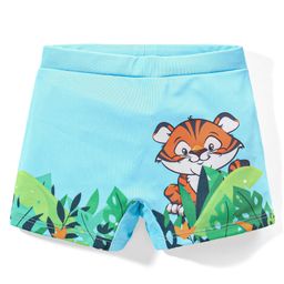Babyhug Tiger Printed Swimming Trunk - Blue-image-73