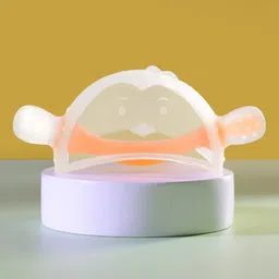 AHC Zikku Extra Soft Silicone Teether for Babies with Textured Surface for 2 in 1 Comfort - Orange-picture-12