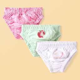 HoneyHap Disney Single Jersey Knit Panties with Disney Princess Graphics Pack of 3 - White Light Green & Pink-image-67