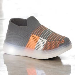 Lil Lollipop Mesh Detailed LED Slip On  Shoes  - Grey-picture-41