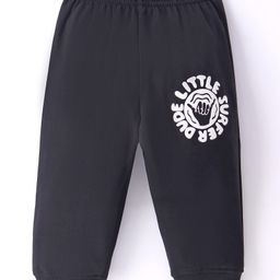 Tango Looper Knit Full Length Lounge Pant with Text Print -Black-image-16