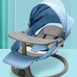 Automatic Electric Swing With Adjustable Speed & Soothing Music - Blue-7