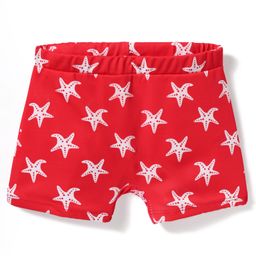 Babyhug Above Knee Length Water Repelant Swimming Trunk with Star Fish Print - Red-image-39