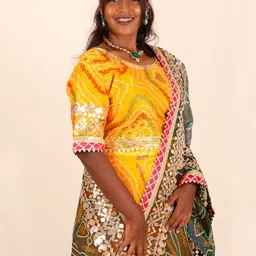 Avishya Embellished Semi-Stitched Cotton Lehenga & Blouse With Dupatta-38