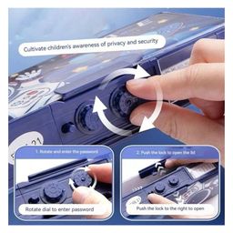 Azhari Multifunctional Space Theme-Password LockPencil Box for Kids Color May Vary image 2
