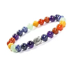 VIBESLE Unisex Multi-Colour Elasticated Crystals Bracelet-17