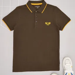 Pantaloons Junior Boys Solid Polo Collar Cotton T-shirt-52