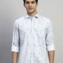 Cantabil Men Original Fit Abstract Printed Spread Collar Cotton Casual Shirt-image-30