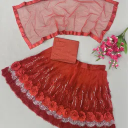 Piludi Girls Embroidered Lehenga Choli-image-89