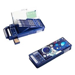 Azhari Multifunctional Space Theme-Password LockPencil Box for Kids Color May Vary image 4