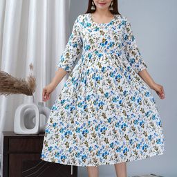 TANISHA Floral Print Maternity Fit & Flare Dress-image-75