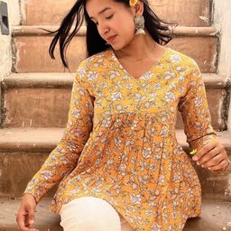 DECORIS Women Ethnic Motifs Printed Peplum Top-picture-30
