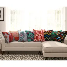SEJ by Nisha Gupta Multicolor Cushion Covers - Set of 8-image-64